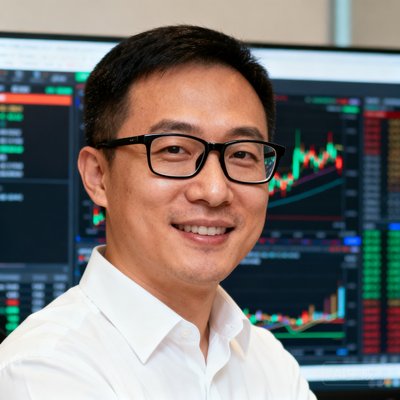 首席数据科学家周明远，戴黑框眼镜，穿白色衬衫，背景是数据大屏，表情专注而自信