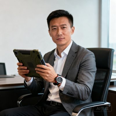 资深体育分析师陈凯，手持战术平板电脑，戴运动手表，曾为多家俱乐部提供数据分析服务